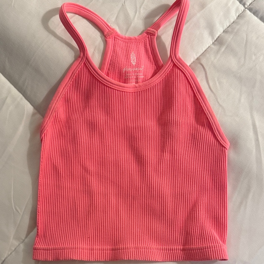 Free People Movement Happiness Runs tank Neon Coral xs/s